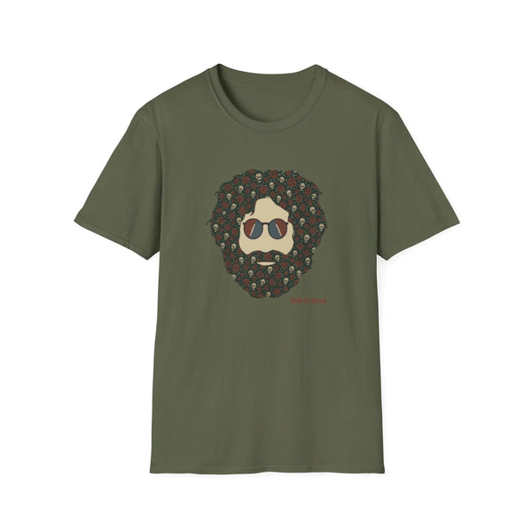 Grateful Dead - Skull & Roses Jerry Life is dead. T-Shirt - StealieShop